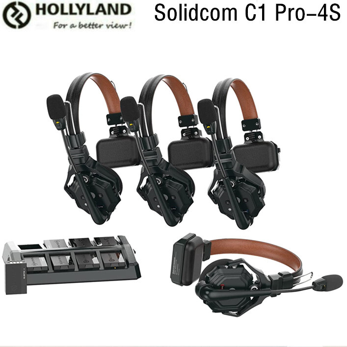 HOLLYLAND Solidcom C1 Pro 4S Full-Duplex Wireless Intercom System 4 Headset Kit