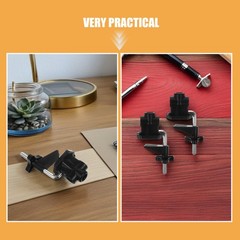 4Pcs Reusable Metal Desk Clamp Black Adjustable Lamp and Mic Cantilever Bracket