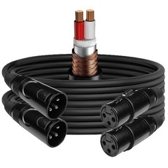 2-Pack EMB Pro 16AWG 8mm 25 Feet 100% OFC XLR Balanced Shielded Mic Audio Cable