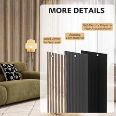 Wood Slat Panels for Wall 2-Piece 94.5″×11″ 94.5×11 (2 PCS) Natural Walnut