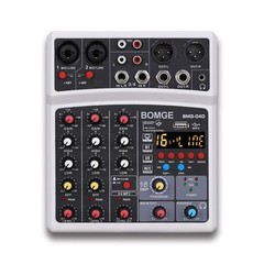 BOMGE 4 Channel dj Bluetooth Audio Mini Mixer with Effects, USB Interface, St…