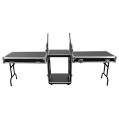 14U PA DJ Rack / Road Case Slant Mixer Top Rack with 2* DJ Table Tops 661.39lbs
