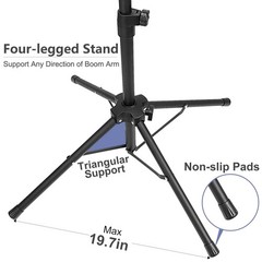 Mic Stand, Microphone Stand Floor Boom with Tablet Phone Black