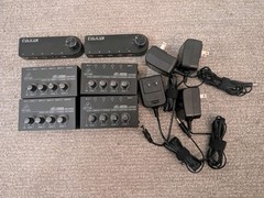 Behringer Micromix MX400 Mixer, MicroAMP HA400 Headphone Amp, and Switches