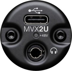Shure MVX2U Digital Audio Interface with XLR-to-USB Adapter and Headphone Output