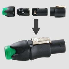 Plugs Amplifier to Speaker Twist Lock 4 Cores Connector Audio Plug 5-Colour