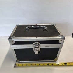 Black/Silver Aluminum Microphone Case w/ Carry Handle & Latches 11×8 in