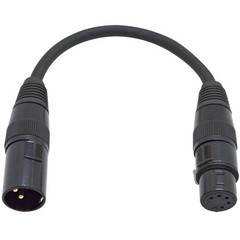 6 Inch 3 Pin XLR Male to 5 Pin XLR Female DMX Adapter Cable
