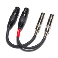 6 inch XLR Female to 1/4 inch TRS Female Adapter Cable, 2 Pack XLR to TRS