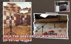 2-PACK Professional Microphone Boom Stand – Stage Holder Retractable Tripod Legs