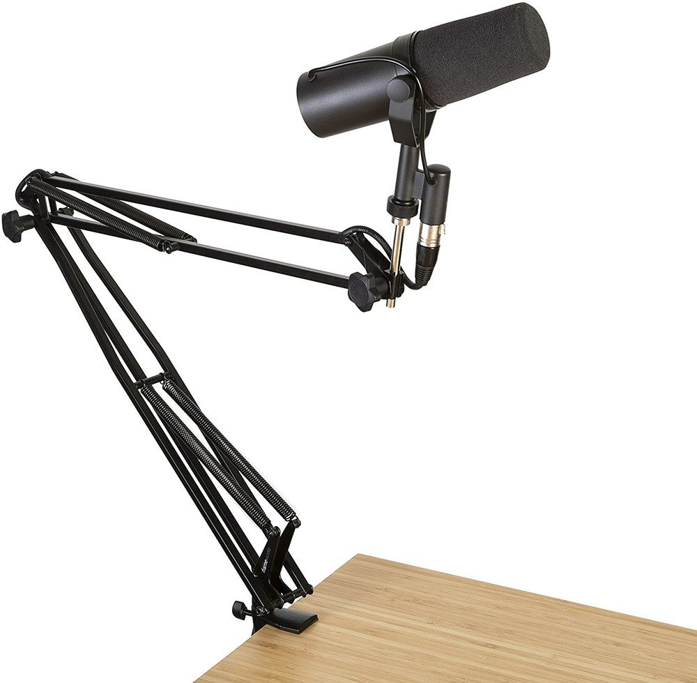 Gator Frameworks Desk-Mounted Broadcast Microphone Boom Stand for Podcasts