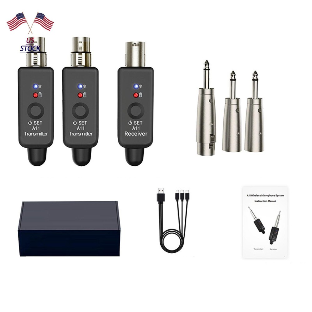 1set Professional Microphone Transmitter&Receiver 24-bit/48kHz UHF XLR Adapter