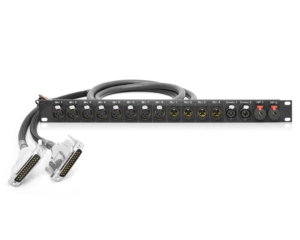 16Ch Laser-Engraved Rack Panel to DB25 | Mogami 2934 & Neutrik Connectors | 40FT
