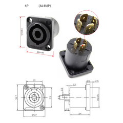 NL4FX Speakon Plugs Amplifier Male Female 4 Pole Conductor Audio Cable Connector