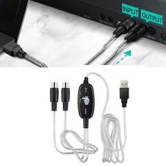 USB IN-OUT MIDI Interface Cable Converter to PC Music Keyboard Adapter Cord