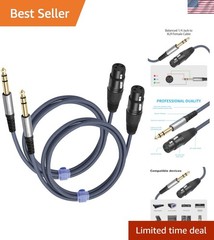 2 Pack 1/4 TRS Male to 3Pin XLR Female Microphone Cable,Balanced 6.35mm TRS t…