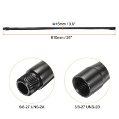 24 Inch Microphone Gooseneck 5/8-27 Thread Flexible Tube Extension Black