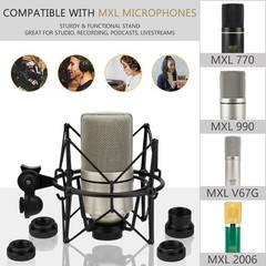 Geekria Shock Mount Mic Holder for MXL 770, 990, R77, TEMPO, V67, 2006