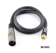 3ft. Premium XLR Male to RCA Male Audio Cable, Gold