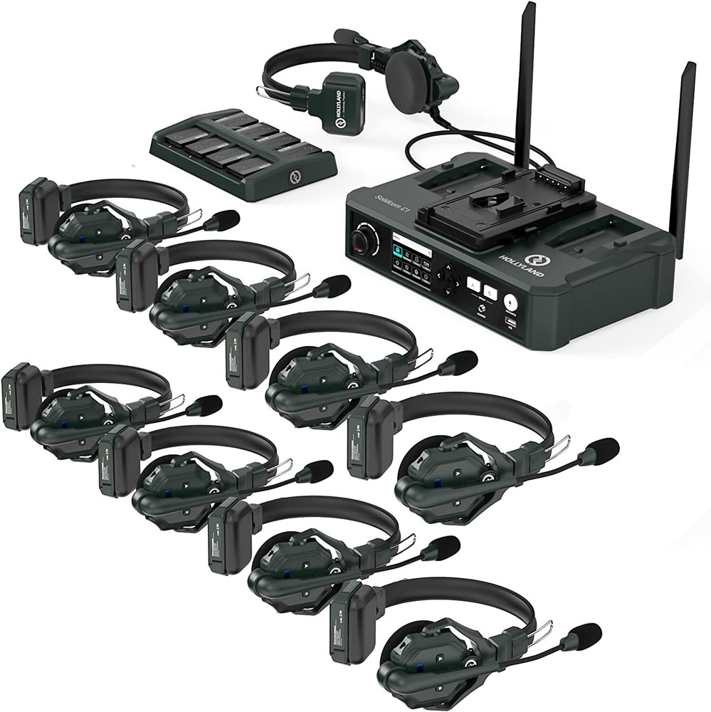 Hollyland Solidcom C1-8 Set Full Duplex Wireless Intercom System with 9 Headsets