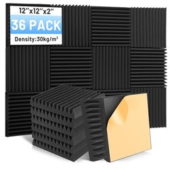 36 Pack Sound Proof Foam Panels, 2″ x 12″ x 12″ Acoustic Foam 36 Pack-2inch