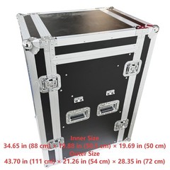 Mobile 3-Door Non-Shockproof Audio Rack Case w Mixer Stand 16U Rolling Cabinet