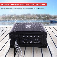 Pyle 4 Channel Waterproof Rated Marine Amplifier, 600 WATT Max Pro Black