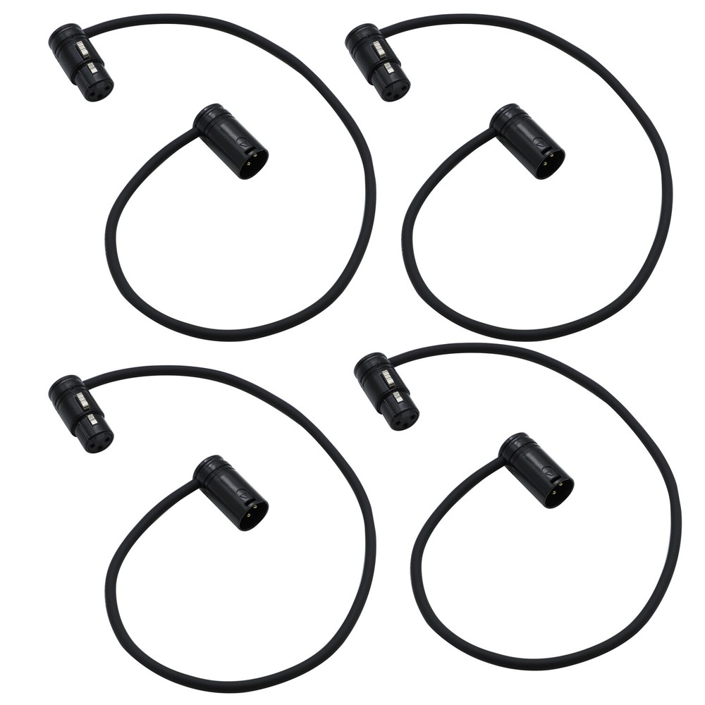 4Pack 3-Pin XLR Female to 3-Pin XLR Male Adjustable-Angle Cable for Recorder