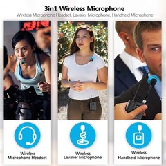 UHF Wireless Lavalier Mic System with 165ft Range & Rechargeable Transmitter