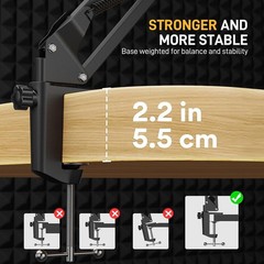 Adjustable Boom Arm for Silent Mic Positioning – 1KG Load Capacity