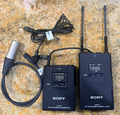 Sony UTX-B2 UHF Transmitter & URX-P2 UHF Tuner, Lavalier Microphone, XLR Output