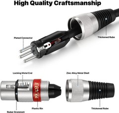 High-Performance 2FT 4-Pack Color-Coded XLR Microphone Cables – Easy Management