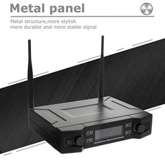 UHF Wireless Mic System 2-Channel Handheld Dual Microphone Cordless Mic System