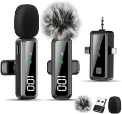Mini microfono lavalier inalambrico para celular camara y vlogging con reduccion