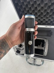 Sterling ST155 Condenser XLR Studio Microphone Silver Black Shockmount Case