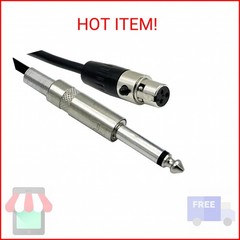 jasavdio 1/4″ TS Male to Mini XLR Female 3-Pin Cable Connector, 3-pin Mini XLR t