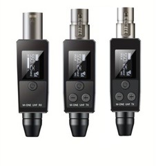 UHF Wireless Mic System 1-to-2 XLR Transmitter & Receiver Rechargeable for Audio
