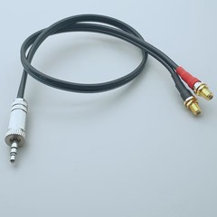 3.5mm Locking Male to +/- 2x Microdot Female Cable Microphone Amplifier Pre-Amp