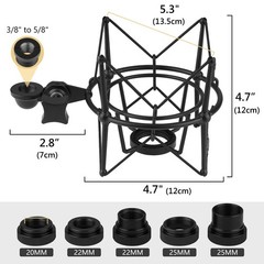 Geekria Shock Mount Mic Holder for Sennheiser MK4, MK8, TLM49, TLM103-MT, TLM107