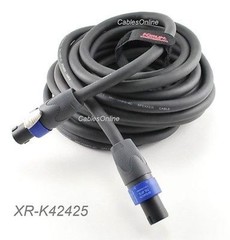 Kirlin 25ft SpeakOn 4C/12AWG NL4FX Pro Audio Speaker Cable w/ NEUTRIK Connectors
