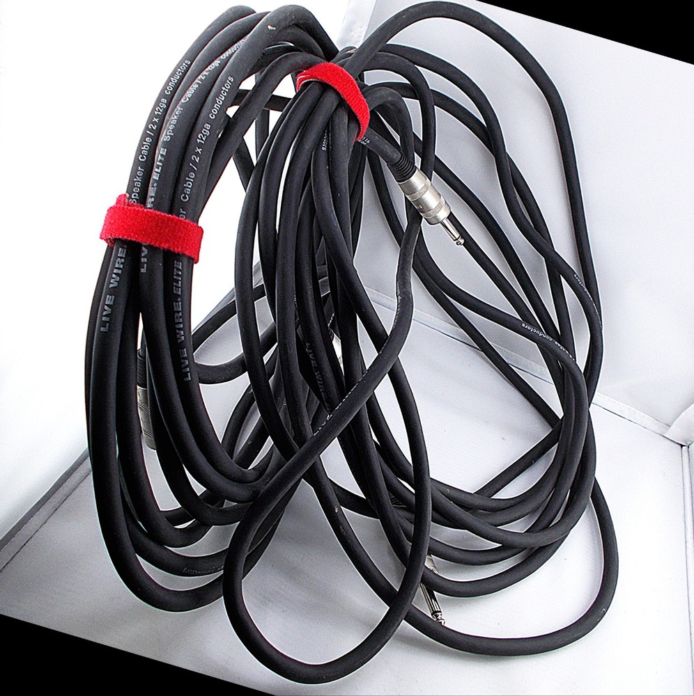 LIVE WIRE ELITE 1/4 male to 1/4 male 25′ SPEAKER CABLES (2)(Two), one pair S1225