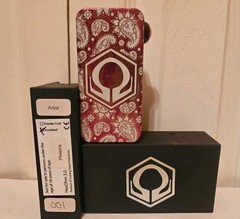 Hexohm 3.0 100 Watt Dual Anodized Artistry Red Orange Paisley #001!!