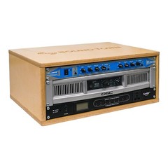 Sound Town DIY 4U Studio Rack with Baltic Birch Plywood, Golden Oak (SDRK-Y4)