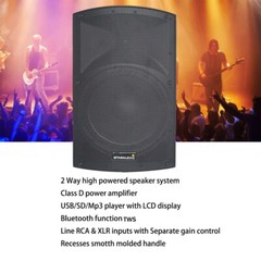 STARAUDIO PA Active Speaker 15″ 4000W Peak Power Speaker W/ TWS Bluetooth USB