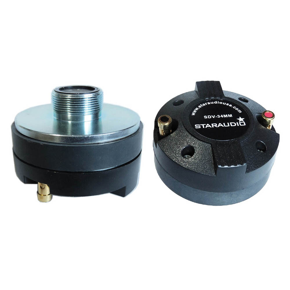 Dual 1.35″ 2000W 34MM Titanium Screw-On Horn Driver Tweeters For Audio Speaker