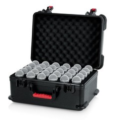 Gator Cases GTSA-MIC30 TSA ATA Molded Polyethylene Case w/ Drops for (30) Mics
