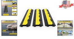 11000lbs Capacity Rubber Cable Protector – 3 Pack – Slip-proof & Modular Design