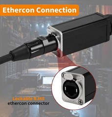 Jamesin XLR Snake Cable to Ethercon Cable, 4 Channel 3-pin One pair, Black