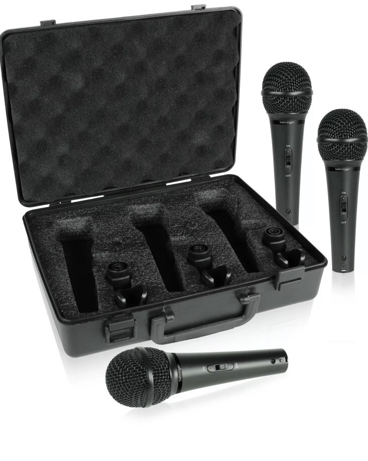 BRAND NEW BEHRINGER XM1800S ULTRAVOICE DYNAMIC CARDIOID VOCAL MICROPHONE 3-PACK
