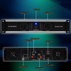 Professional Power Amplifier 2 Channel 4500W – Home Audio Component Amplifiers f